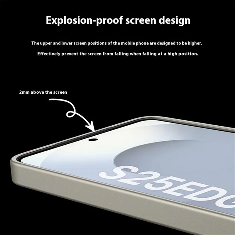 GKK For Samsung Galaxy S25 Edge Case Skin Touch AG PC+TPU Phone Back Cover - Titanium Black