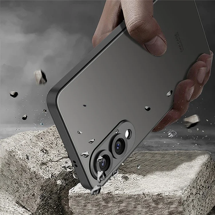 GKK For Samsung Galaxy S25 Edge Case Skin Touch AG PC+TPU Phone Back Cover - Titanium Black