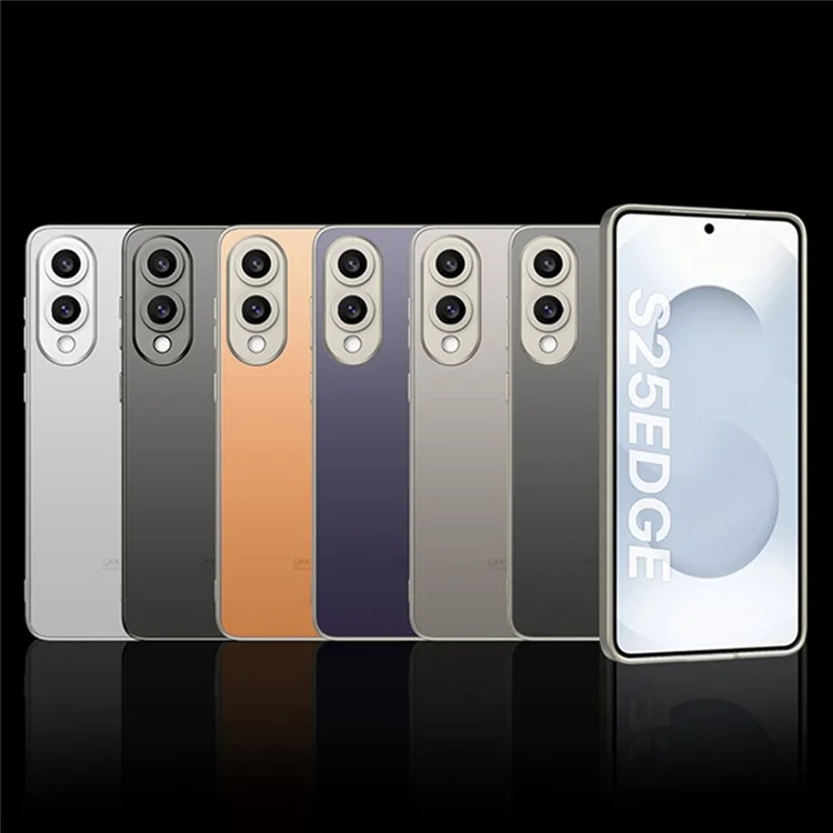 GKK For Samsung Galaxy S25 Edge Case Skin Touch AG PC+TPU Phone Back Cover - Titanium Black
