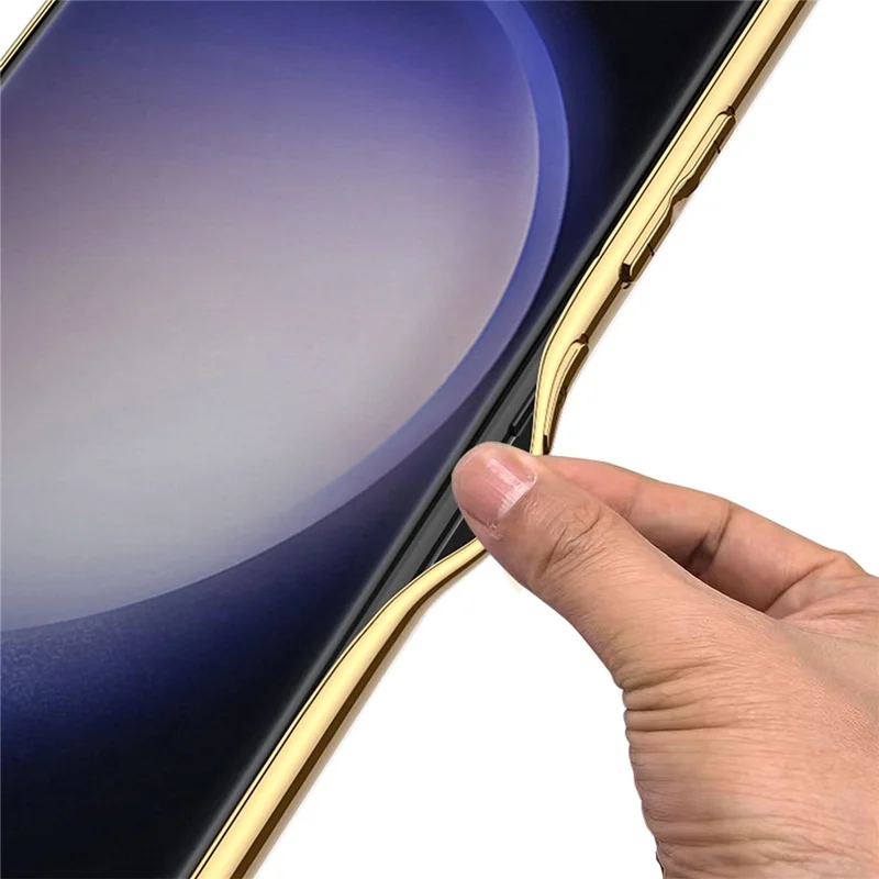 GKK For Samsung Galaxy S23 Ultra Case Deer Pattern Electroplating TPU + PC + PU Phone Back Cover - Black