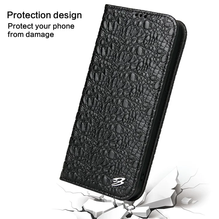 Caixa de Telefone Protetora Para Iphone 14 Pro Max Wallet Stand Auto-absorvido Pela Camada Magnética de Couro de Couro de Couro de Couro - Preto