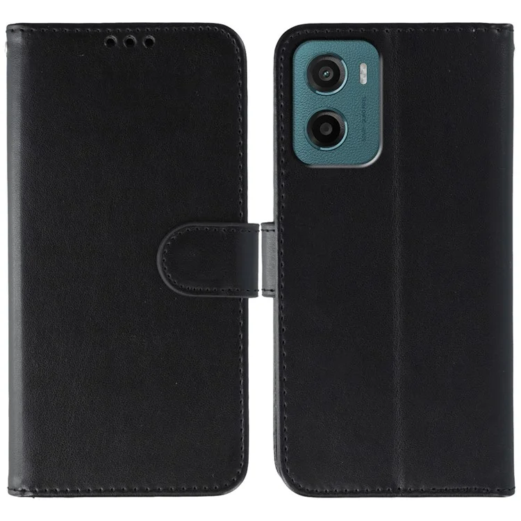 Cover a portafoglio in pelle PU per Motorola Moto G05 4G con cinturino - Nero