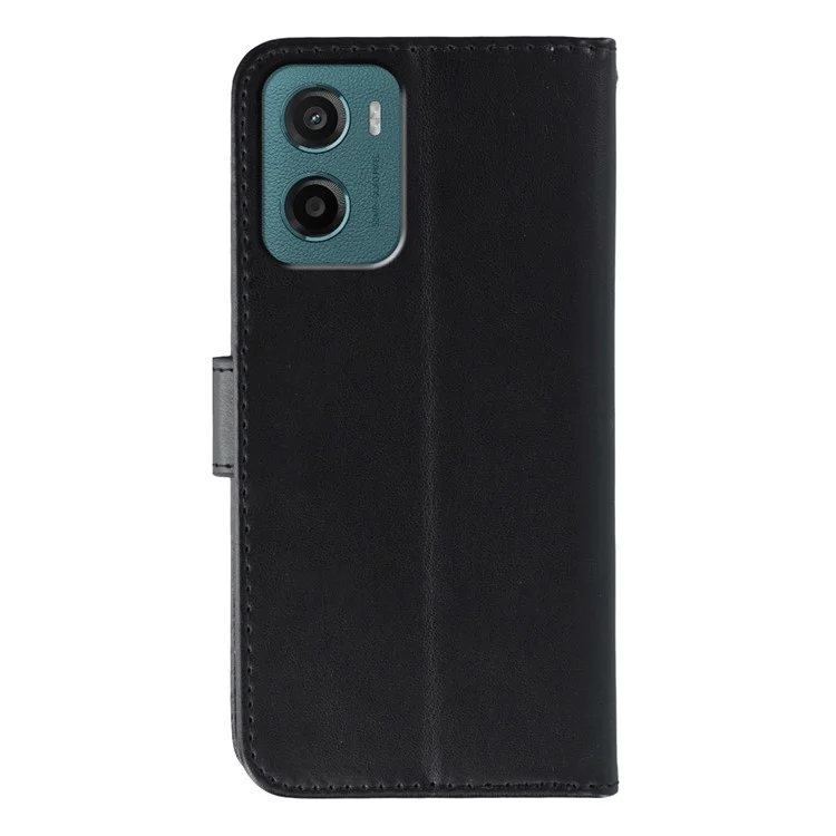 Cover a portafoglio in pelle PU per Motorola Moto G05 4G con cinturino - Nero