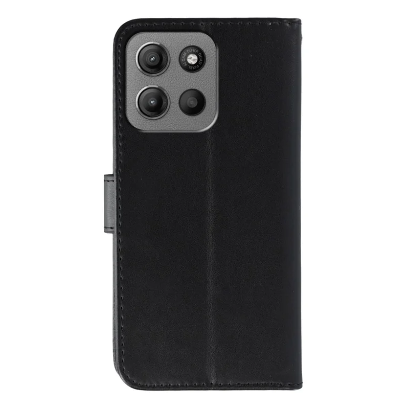 For Motorola Moto G17 Power 4G / G17 4G / G15 4G / G15 Power 4G / G05 4G / E15 4G Case PU Leather Flip Wallet Phone Cover with Strap - Black