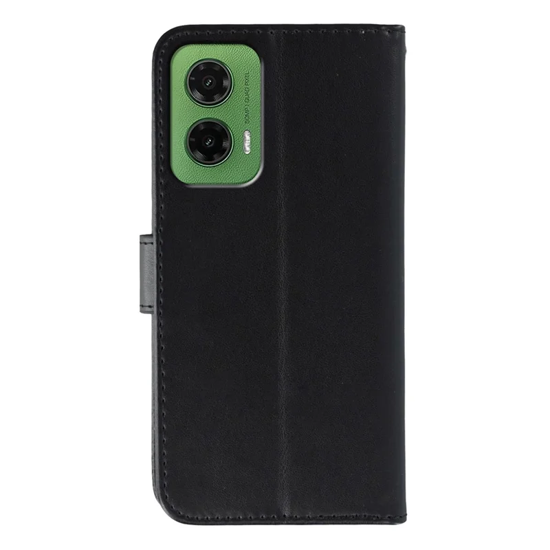For Motorola Moto G35 5G Case PU Leather Flip Wallet Phone Cover with Strap - Black