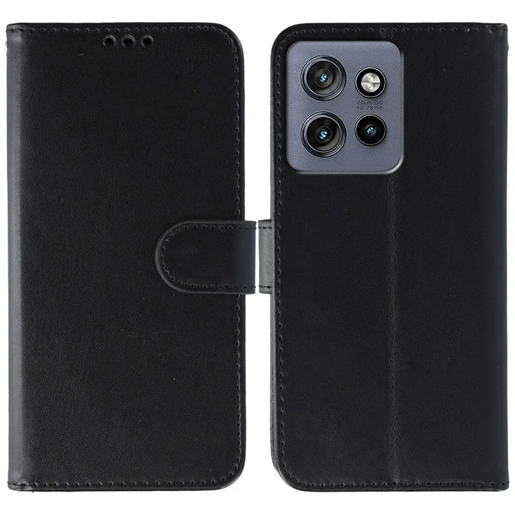 Cover a portafoglio in pelle PU per Motorola Edge 50 Neo 5G / Moto S50 5G / ThinkPhone 25 5G con cinturino - Nero
