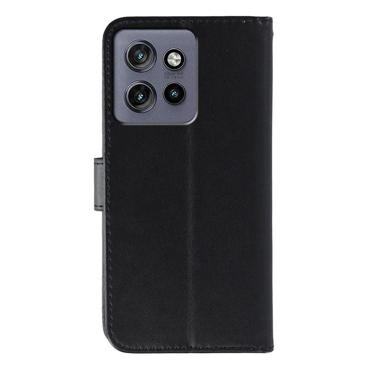 Cover a portafoglio in pelle PU per Motorola Edge 50 Neo 5G / Moto S50 5G / ThinkPhone 25 5G con cinturino - Nero