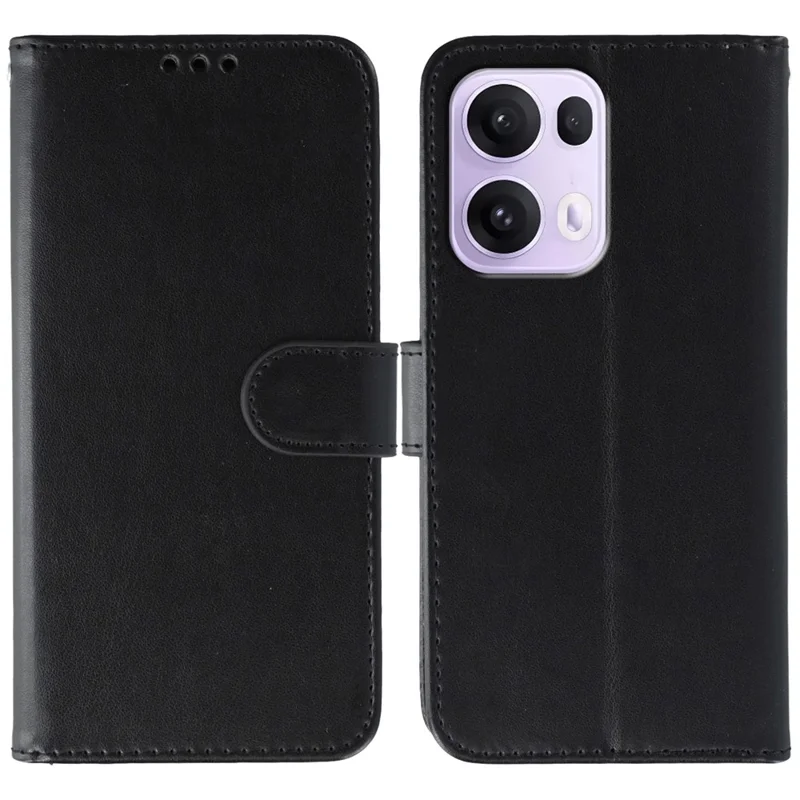 Per Oppo Reno13 Pro 5G Cover in Pelle PU Flip Wallet con Cinturino - Nero