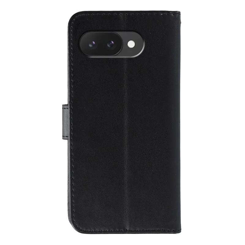 For Google Pixel 9a Case PU Leather Flip Wallet Phone Cover with Strap - Black