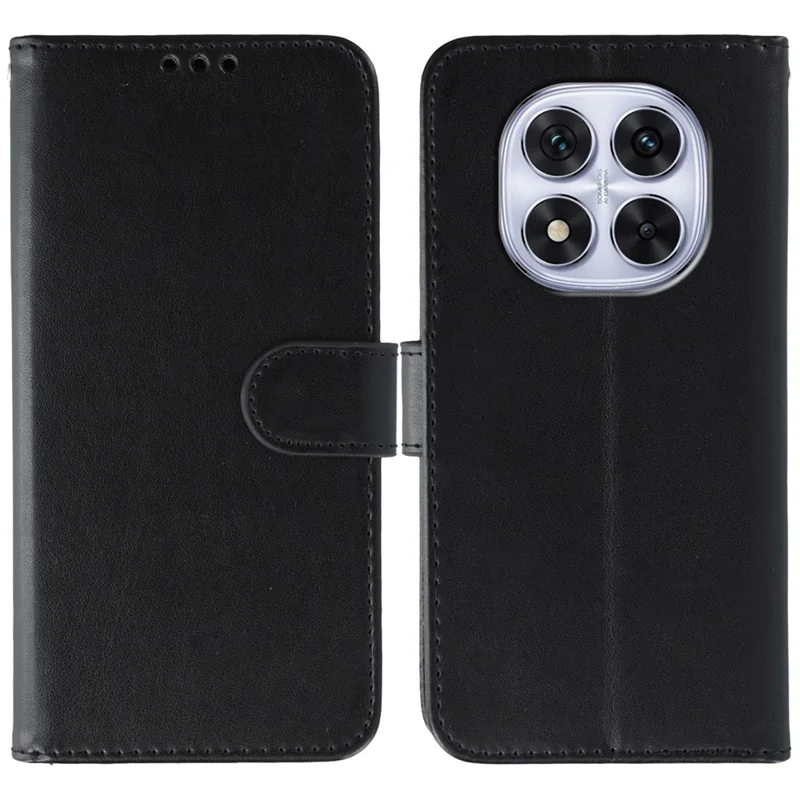 Telefoonhoesje voor Xiaomi Redmi Note 14 Pro 4G / 5G / Note 14 Pro+ 5G / Poco X7 5G PU Leer Flip Portemonnee Cover met Bandje - Zwart