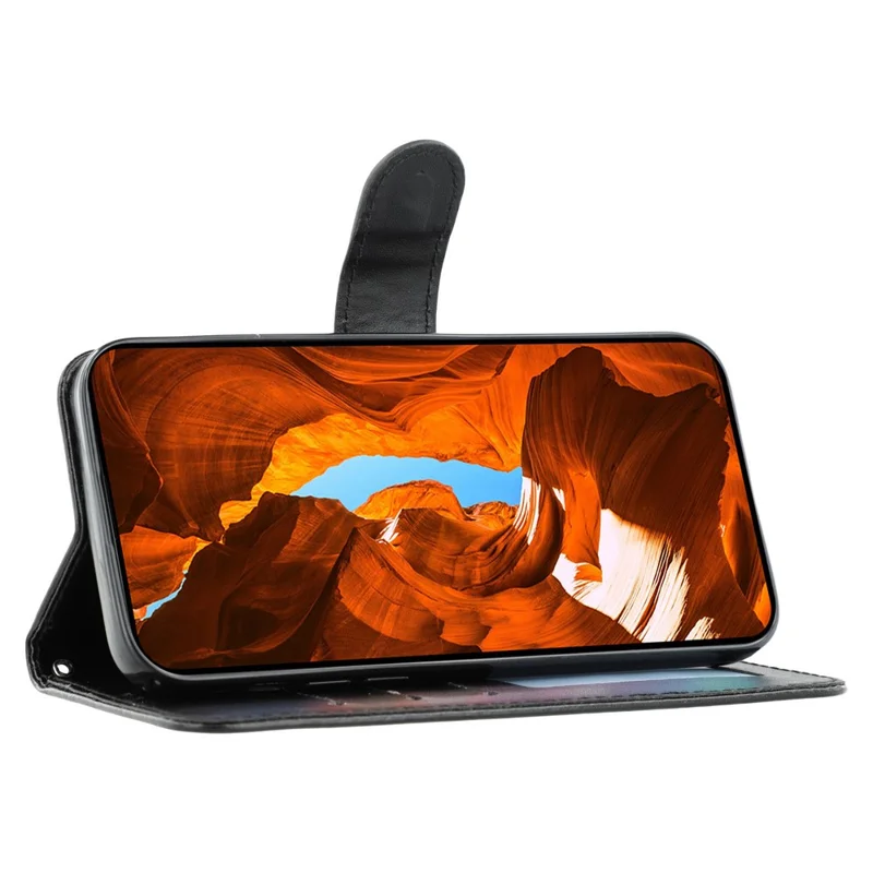 Telefoonhoesje voor Xiaomi Redmi Note 14 Pro 4G / 5G / Note 14 Pro+ 5G / Poco X7 5G PU Leer Flip Portemonnee Cover met Bandje - Zwart