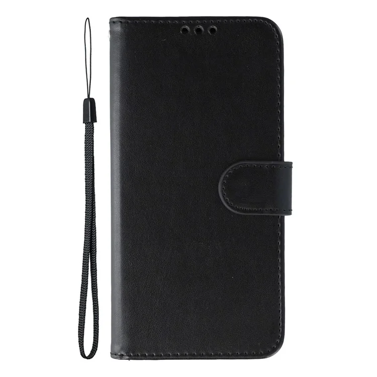 For Honor Magic7 Pro 5G Case PU Leather Flip Wallet Phone Cover with Strap - Black