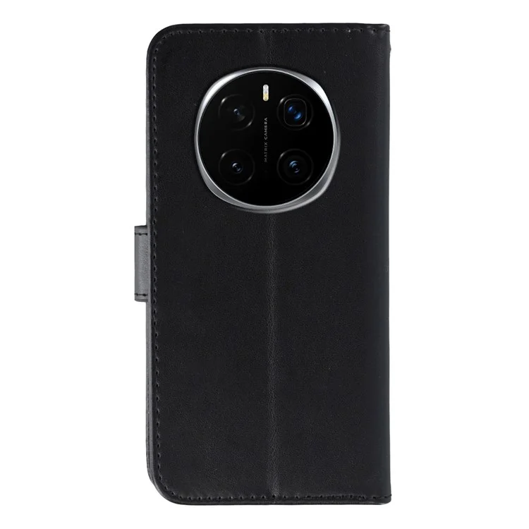 For Honor Magic7 Pro 5G Case PU Leather Flip Wallet Phone Cover with Strap - Black