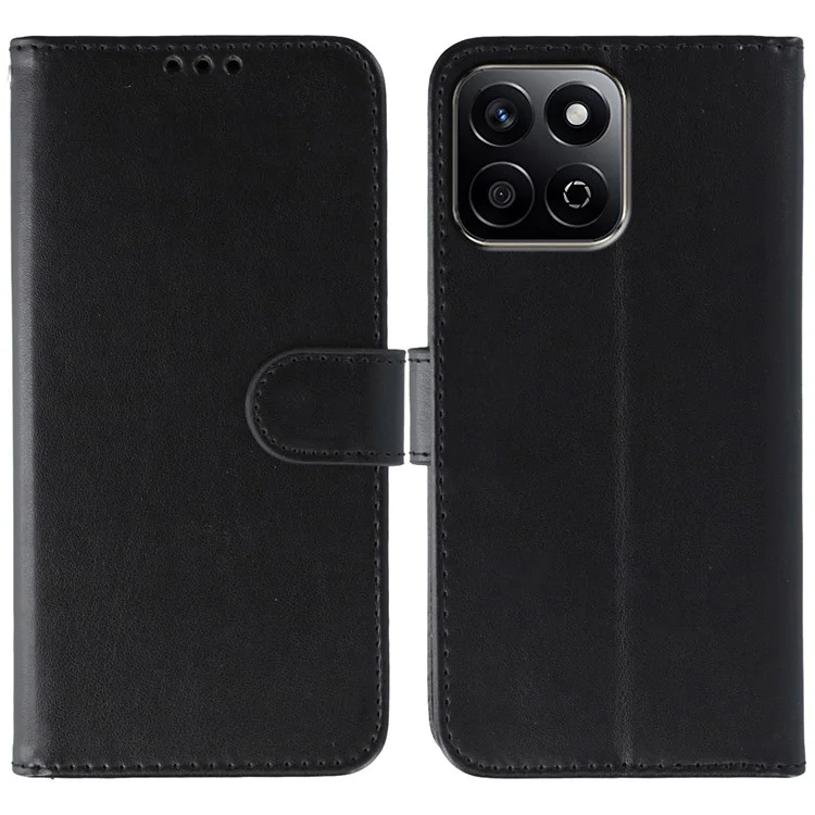 Phone Case For Honor X7c 4G / 200 Smart 5G / Play 60 Plus 5G / Play 9T PU Leather Flip Wallet Cover with Strap - Black