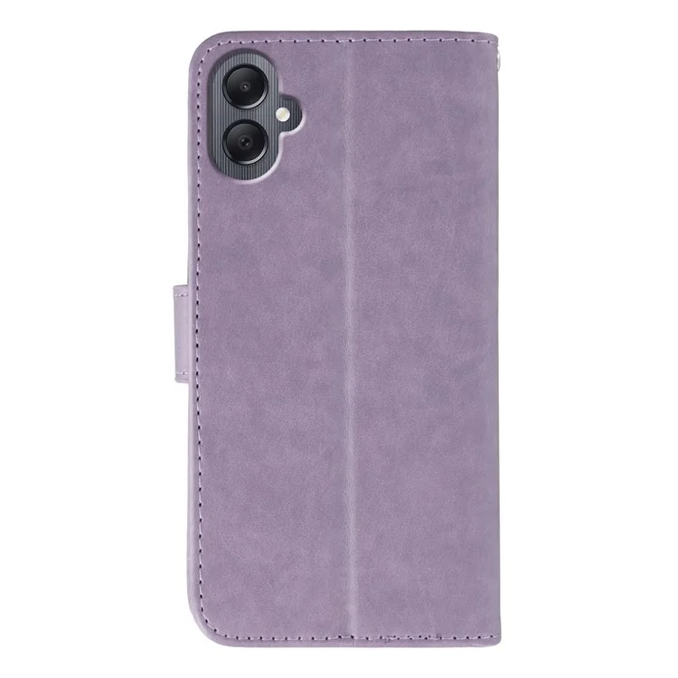 For Samsung Galaxy A05 4G Cases PU Leather Flip Wallet Phone Cover with Strap - Purple