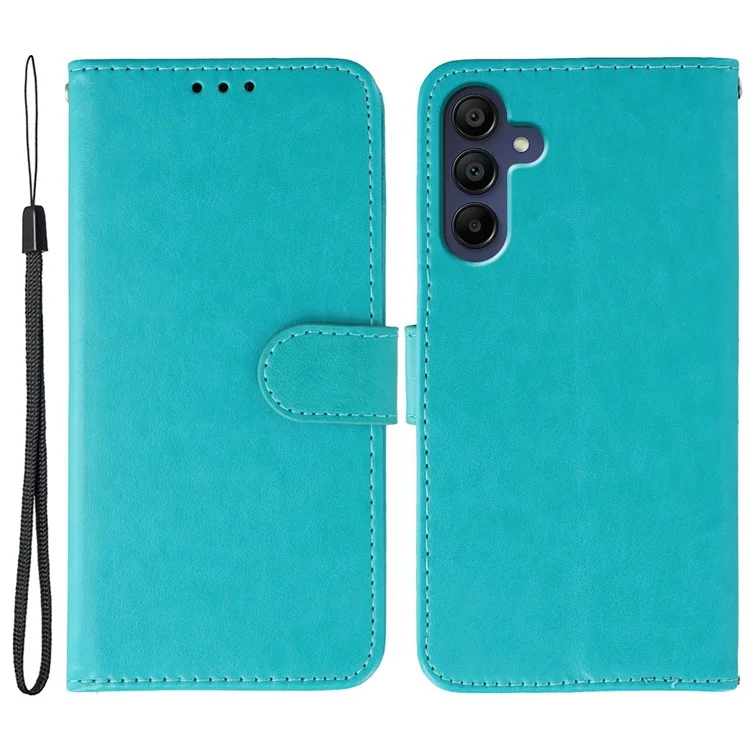 Cover a portafoglio in pelle PU per Samsung Galaxy A25 5G (Globale) (161mm) con cinturino - Blu