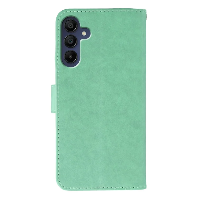 For Samsung Galaxy A25 5G (Global) (161mm) Cases PU Leather Flip Wallet Phone Cover with Strap - Green