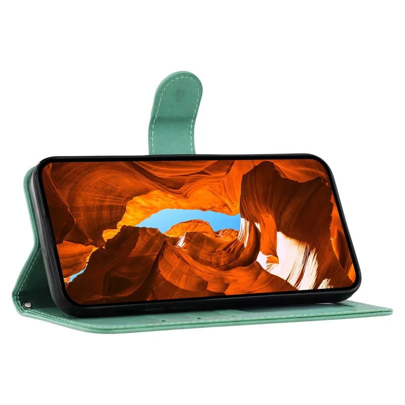 Voor Samsung Galaxy A56 5G / M56 5G hoesjes PU-leer flipportemonnee telefoonhoesje met bandje - Groen