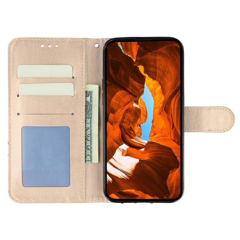 For Samsung Galaxy S25 Edge Cases PU Leather Flip Wallet Phone Cover with Strap - Rose Gold