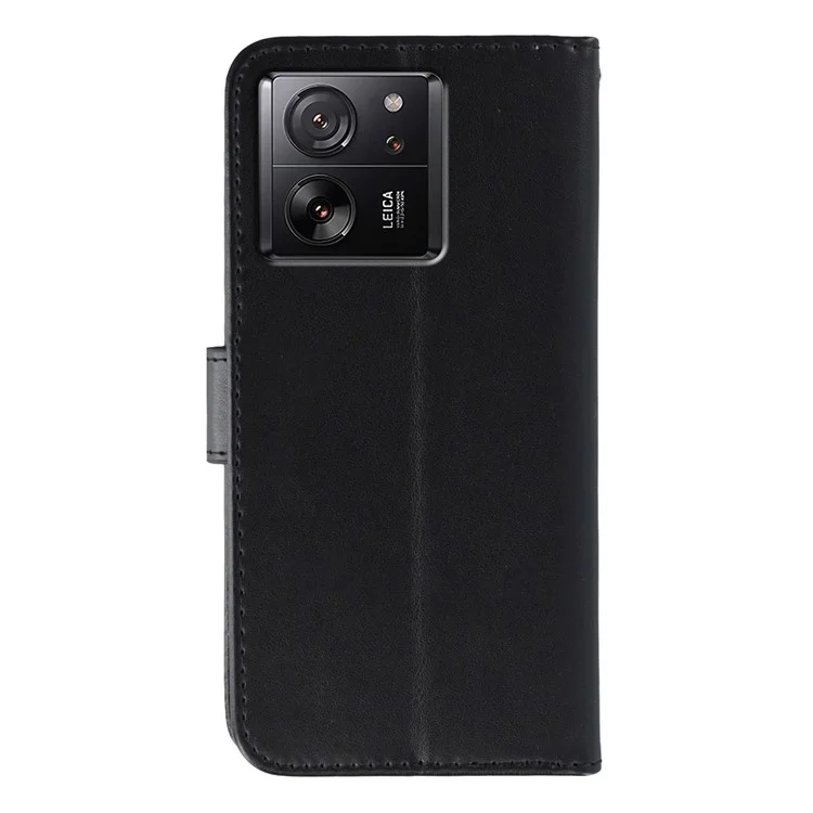 Funda con tapa de piel sintética y cierre billetera para Xiaomi 13T Pro / 13T / Redmi K60 Ultra - Negro