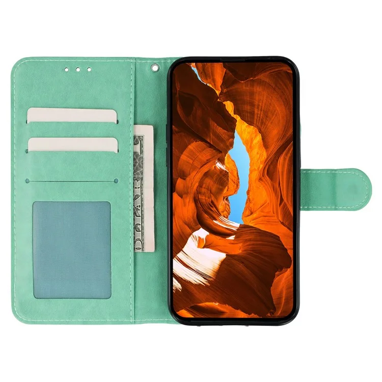 For Xiaomi 14T Cases PU Leather Flip Wallet Phone Cover with Strap - Green