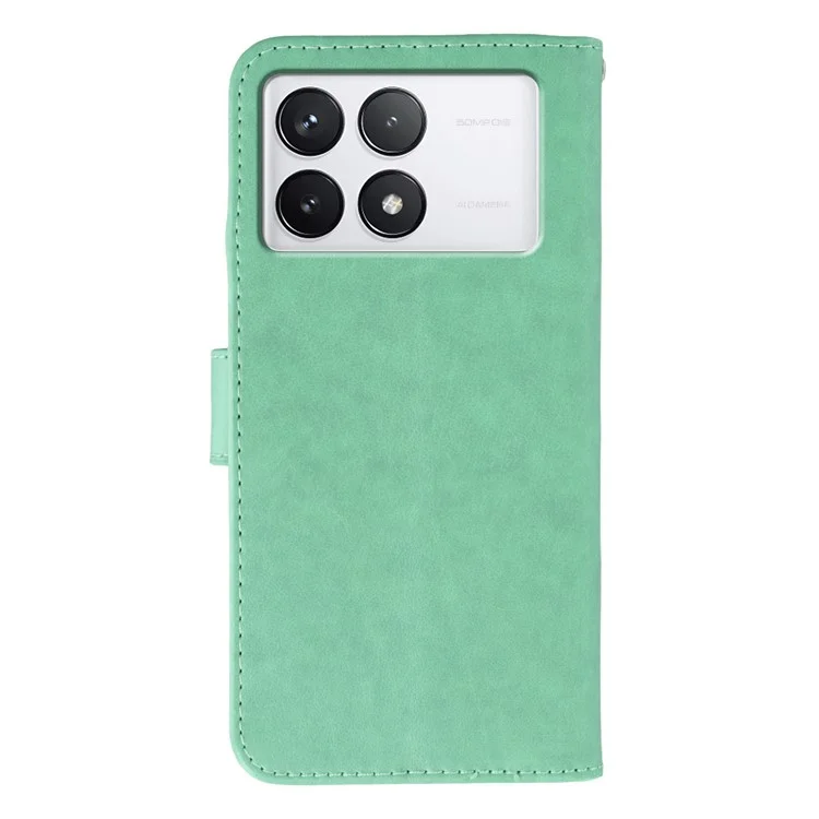 For Xiaomi 14T Cases PU Leather Flip Wallet Phone Cover with Strap - Green