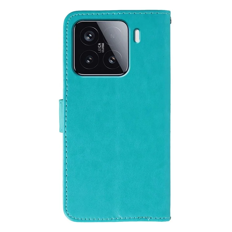 For Xiaomi 15 Cases PU Leather Flip Wallet Phone Cover with Strap - Blue