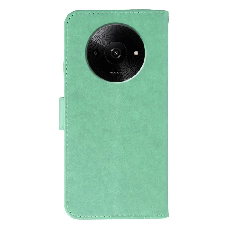 Para Xiaomi Poco C61 4G Capas de Couro PU Flip Carteira Capa de Telefone com Alça - Verde