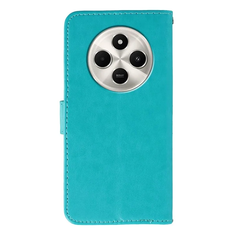 Para Xiaomi Poco C75 4G Capas de Couro PU Flip Carteira Capa de Celular com Alça - Azul