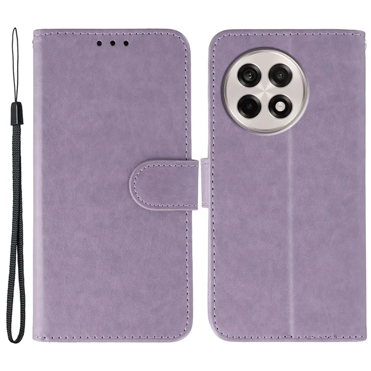 Étui portefeuille à rabat en cuir PU avec sangle pour OnePlus Ace 5 Pro 5G / Ace 5 5G / 13R 5G - Violet
