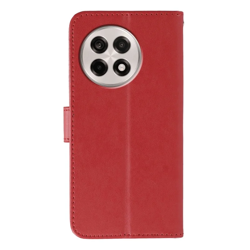 For OnePlus Ace 5 Pro 5G  /  Ace 5 5G  /  13R 5G Cases PU Leather Flip Wallet Phone Cover with Strap - Red