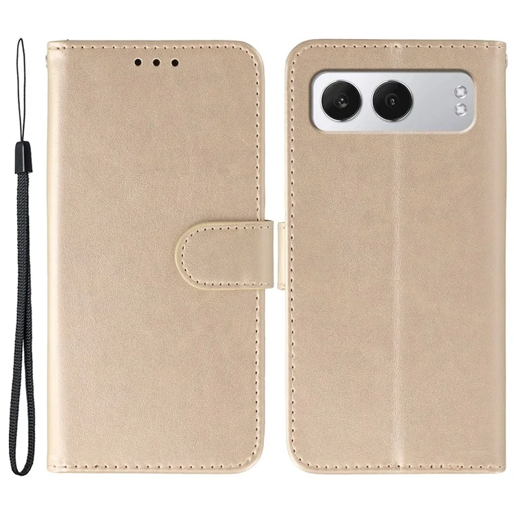 For OnePlus Nord 4 Cases PU Leather Flip Wallet Phone Cover with Strap - Rose Gold