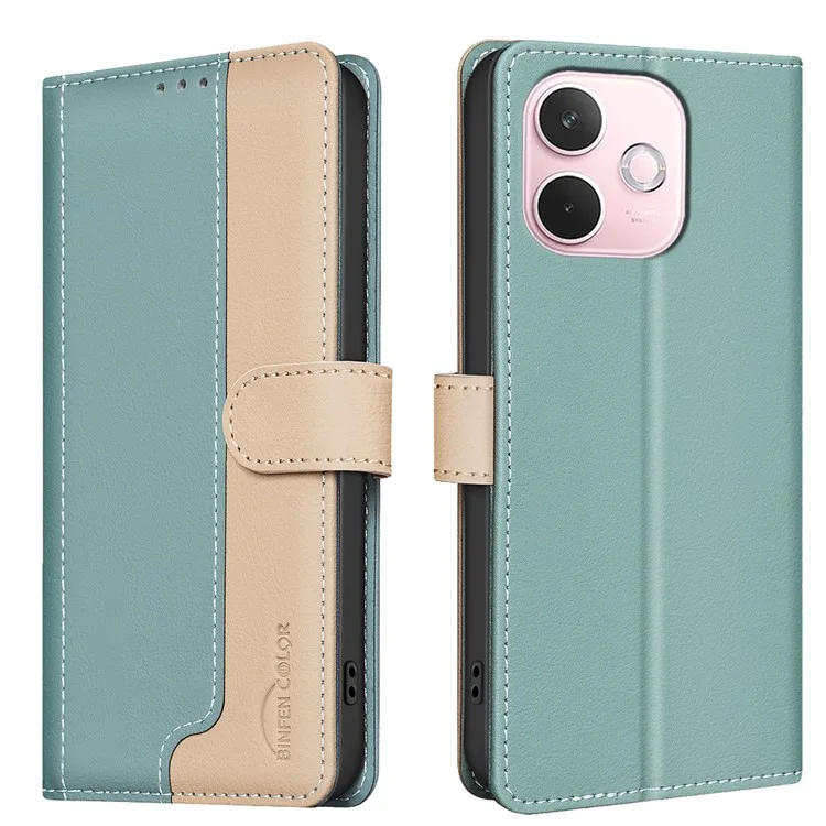BINFEN COLOR BF33 For Oppo A5 Pro 4G (Global) / 5G (Global) / A5 Energy 5G (China) Leather Case RFID Blocking Wallet Stand Phone Cover - Green