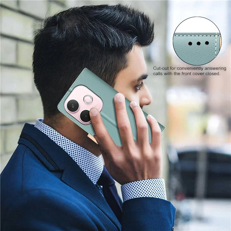 BINFEN COLOR BF33 For Oppo A5 Pro 4G (Global) / 5G (Global) / A5 Energy 5G (China) Leather Case RFID Blocking Wallet Stand Phone Cover - Green