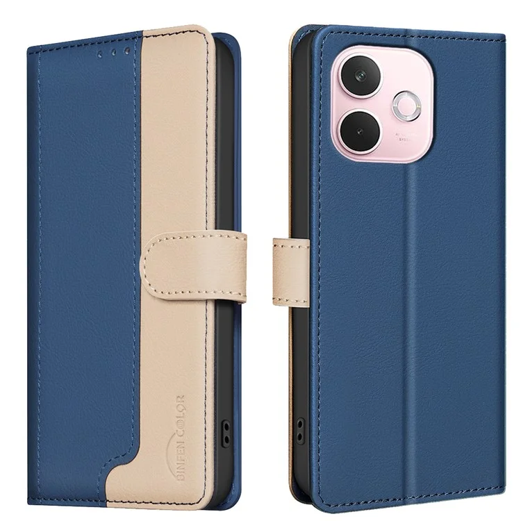 BINFEN COLOR BF33 For Oppo A5 Pro 4G (Global) / 5G (Global) / A5 Energy 5G (China) Leather Case RFID Blocking Wallet Stand Phone Cover - Blue
