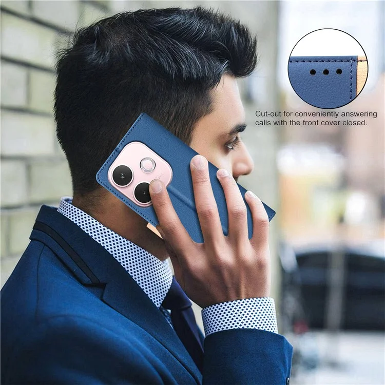 BINFEN COLOR BF33 For Oppo A5 Pro 4G (Global) / 5G (Global) / A5 Energy 5G (China) Leather Case RFID Blocking Wallet Stand Phone Cover - Blue
