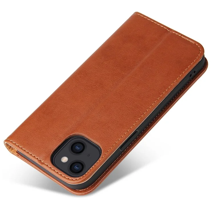 Fierre Shann Drop-proof Phone Cope Для Iphone 14, Автоматическое Поглощенное Магнитное Закрытие - Коричневый
