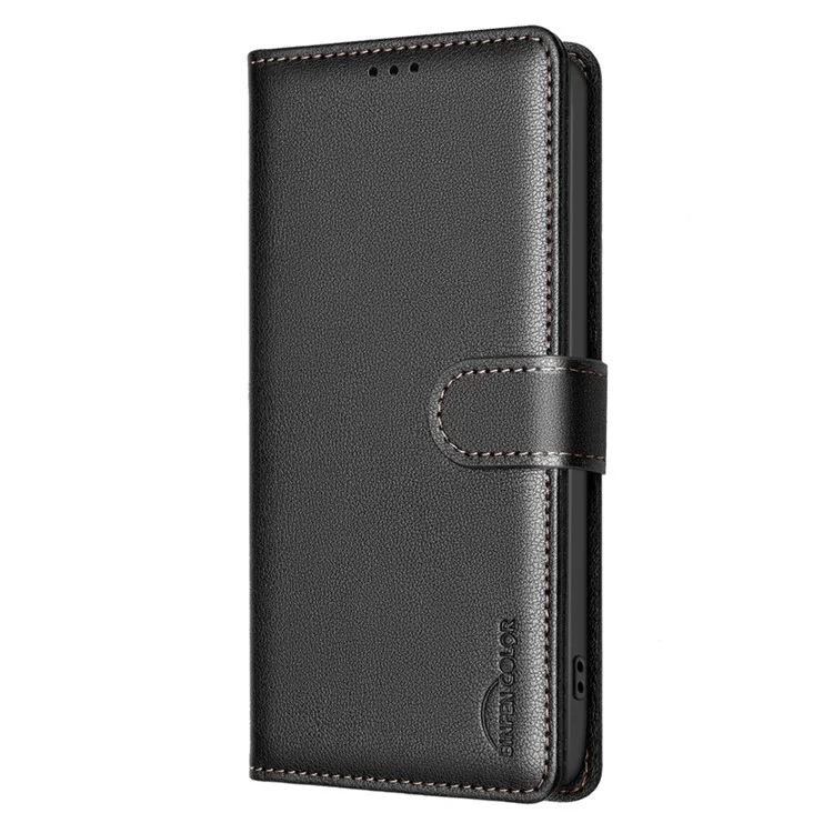 BINFEN COLOR BF32 Capa Carteira de Couro para vivo Y29s 5G / Y04 4G com Bloqueio RFID - Preto