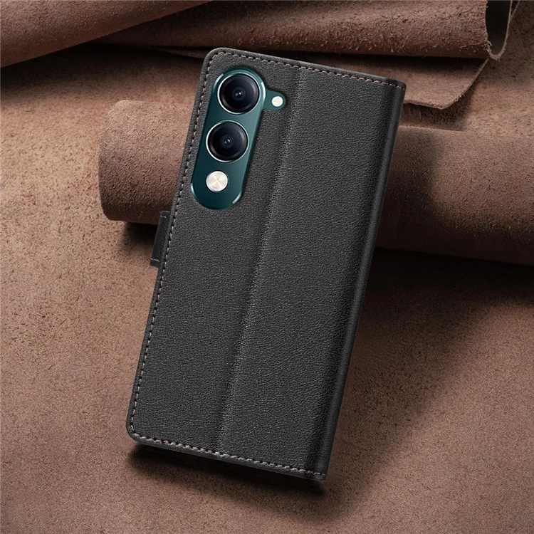 BINFEN COLOR BF32 Capa Carteira de Couro para vivo Y29s 5G / Y04 4G com Bloqueio RFID - Preto
