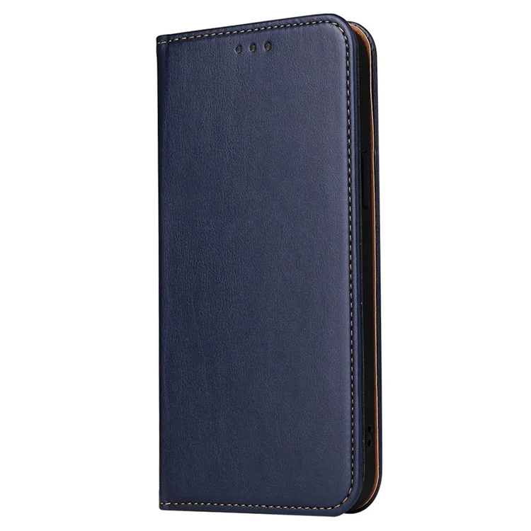 FIERRE SHANN Full Protection Phone Cover for iPhone 14 Pro, Magnetic Closure PU Leather Anti-scratch Phone Wallet Case - Blue