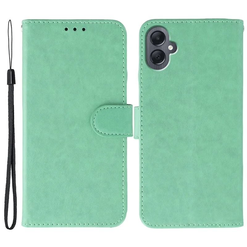 For Samsung Galaxy A07 4G / A06 4G / A06 5G Cases PU Leather Flip Wallet Phone Cover with Strap - Green