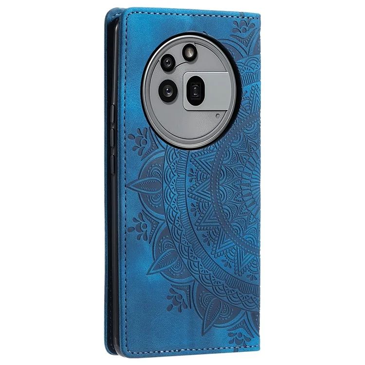 Style-010 Funda de Cuero con Cierre Magnético para Teléfono Nothing Phone (3a) Pro con Patrón Impreso - Azul
