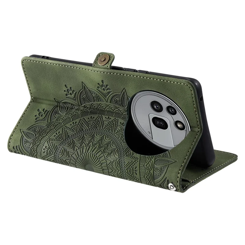 Style 016 per Nothing Phone (3a) Pro Cover Custodia a Portafoglio con Sensazione Totem Stampato - Verde Scuro