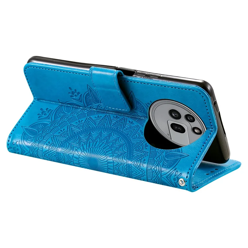 For Nothing Phone (3a) Pro Stand Case Imprinted Totem PU Leather Wallet Phone Cover - Blue