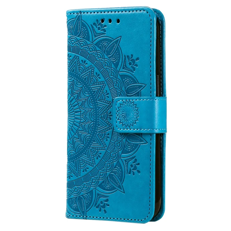 For Nothing Phone (3a) Pro Stand Case Imprinted Totem PU Leather Wallet Phone Cover - Blue