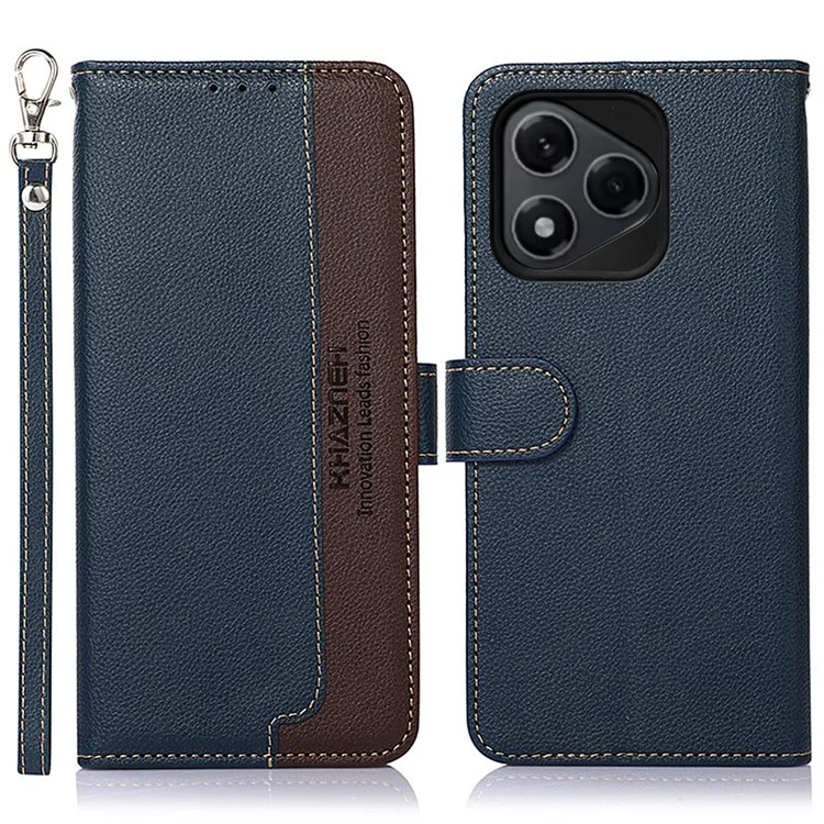 KHAZNEH Per Honor 400 Lite Cover Portafoglio Blocco RFID in Pelle PU per Telefono - Blu