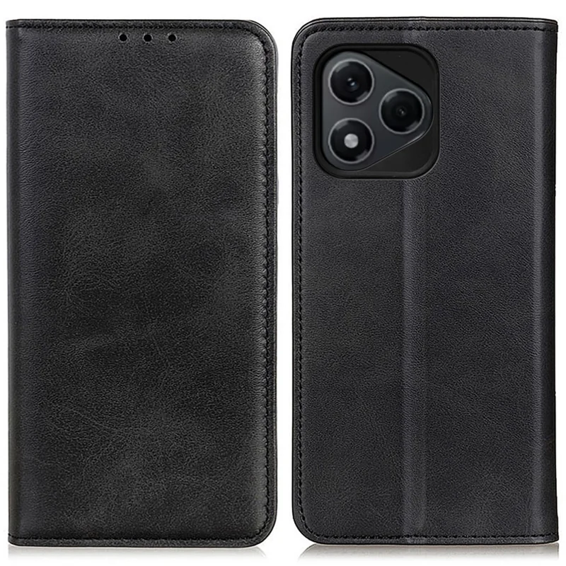 Til Honor 400 Lite 5G Etui i Splejst Læder Flip Pungtelefondækning - Sort