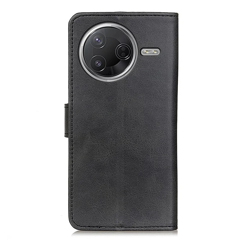 Leather Case For Xiaomi Poco F7 Pro 5G  /  F7 Ultra 5G  /  Redmi K80 Pro 5G  /  K80 5G Cowhide Texture Wallet Stand Phone Cover - Black