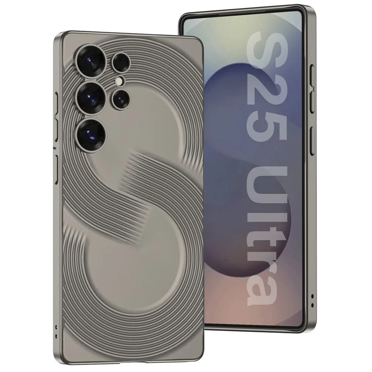 GKK Pour Samsung Galaxy S25 Ultra Étui Dur PC Ultra Slim Coque Arrière Téléphone Forme S - Titane Gris