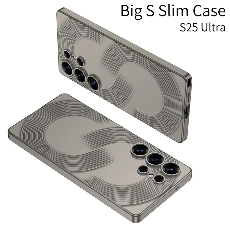 GKK Pour Samsung Galaxy S25 Ultra Étui Dur PC Ultra Slim Coque Arrière Téléphone Forme S - Titane Gris